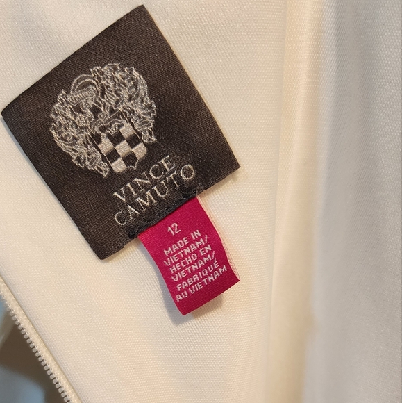 VINCE CAMUTO NWT BOW COLLAR OFF SHOULDER DRESS Size 12 Ivory - Picture 3 of 11